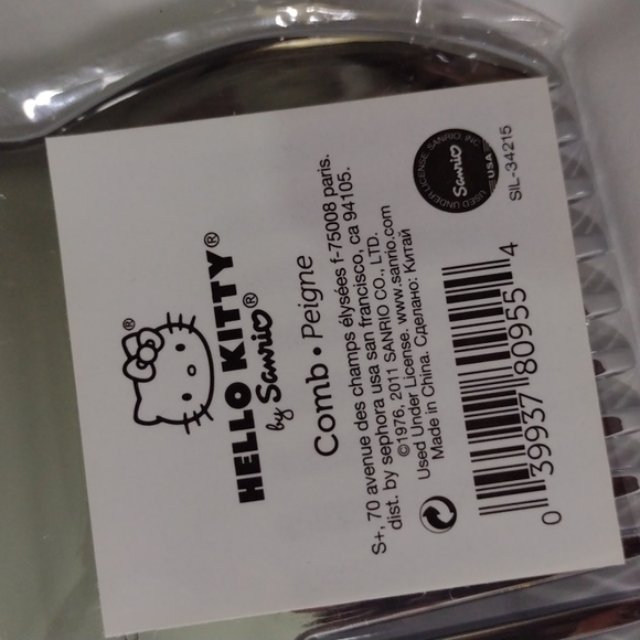 HELLO KITTY 😸🐈Large Silver Comb NWT - Picture 6 of 8